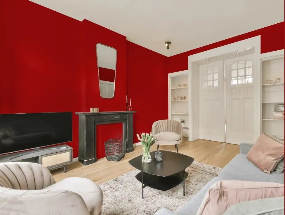 Benjamin Moore Neon Red victorian house interior