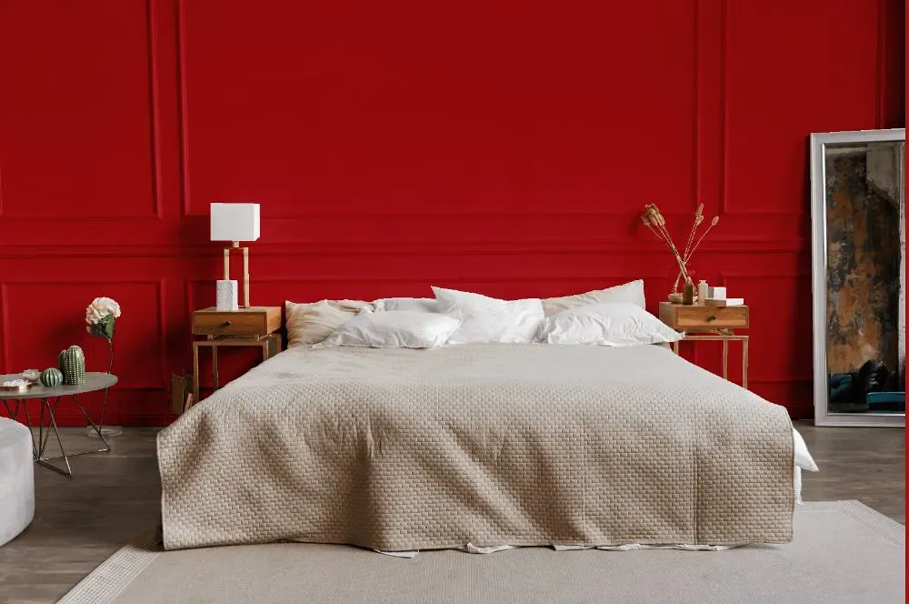 Benjamin Moore Neon Red bedroom