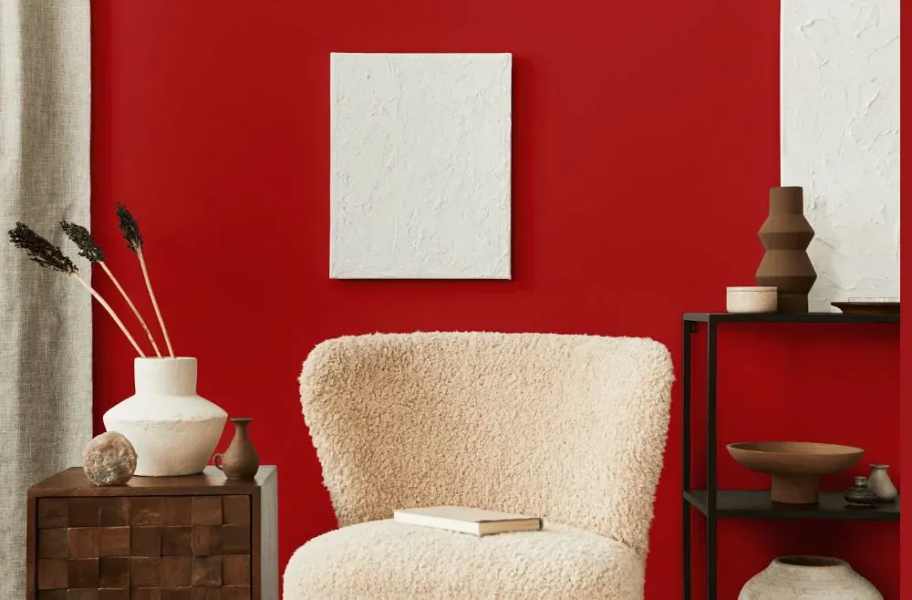 Benjamin Moore Neon Red living room interior