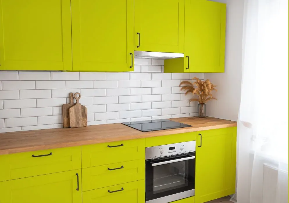 Benjamin Moore New Lime kitchen cabinets