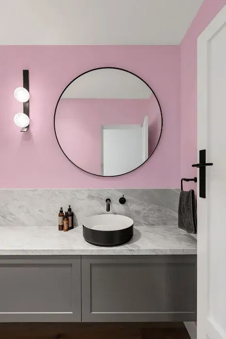 Benjamin Moore Newborn Pink minimalist bathroom