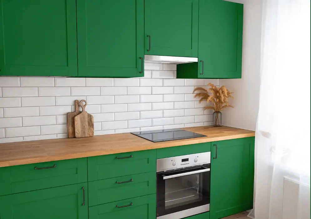 Benjamin Moore Nile Green kitchen cabinets