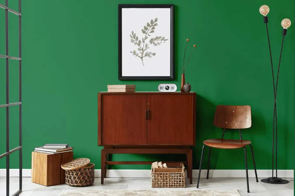 Benjamin Moore Nile Green japandi interior