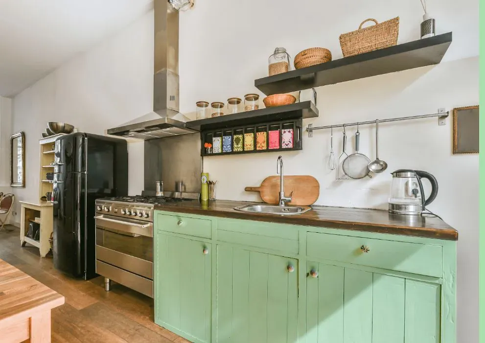 Benjamin Moore Nottingham Green kitchen cabinets