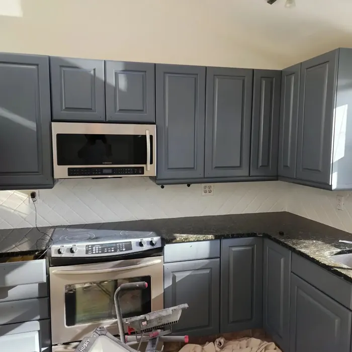 Benjamin Moore Ocean Floor kitchen cabinets color