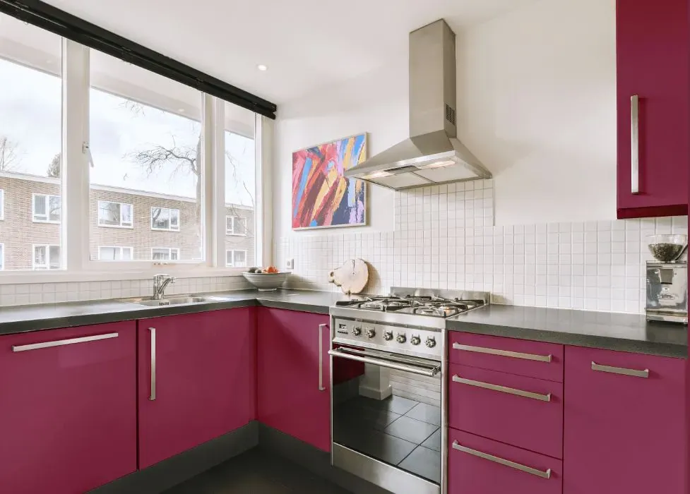 Benjamin Moore Old Claret kitchen cabinets