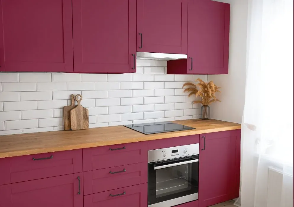 Benjamin Moore Old Claret kitchen cabinets