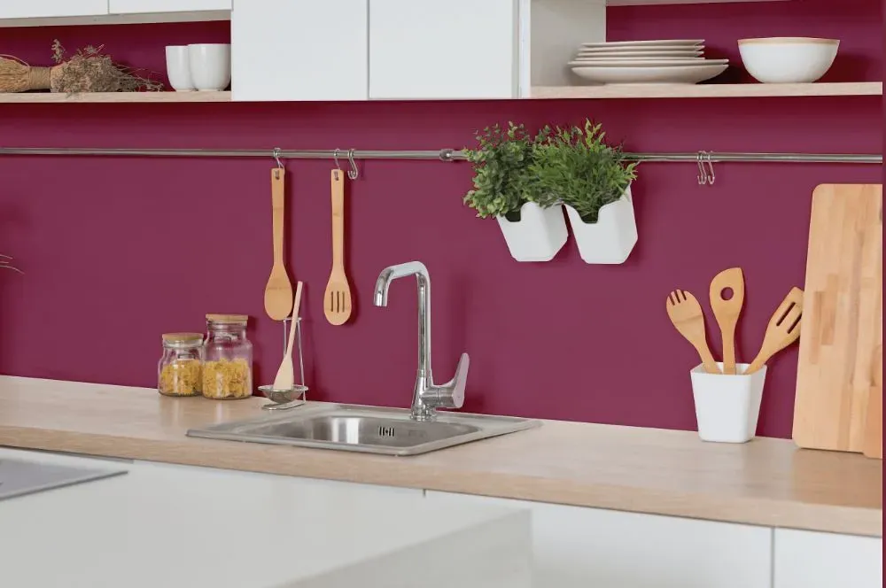 Benjamin Moore Old Claret kitchen backsplash