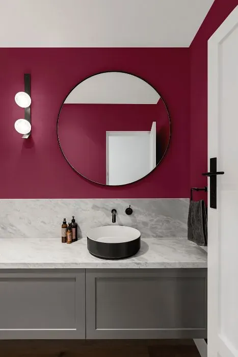 Benjamin Moore Old Claret minimalist bathroom