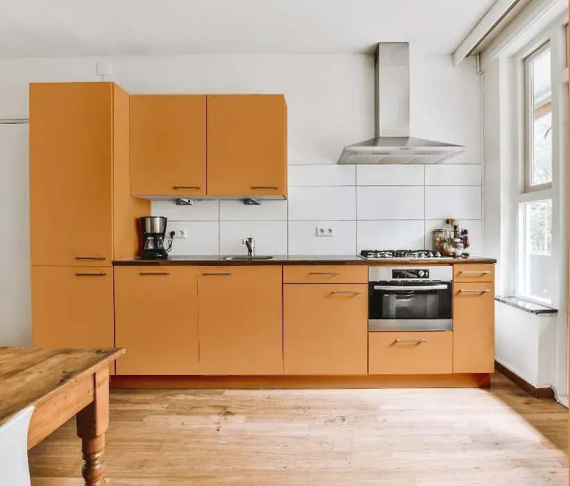 Benjamin Moore Orange Appeal kitchen cabinets