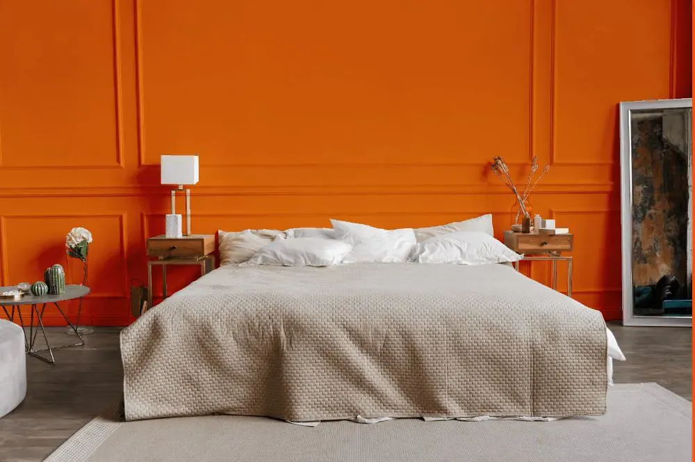 Benjamin Moore Orange Burst bedroom