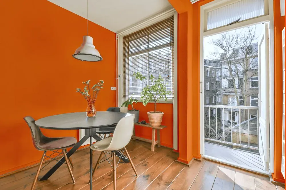 Benjamin Moore Orange Burst living room