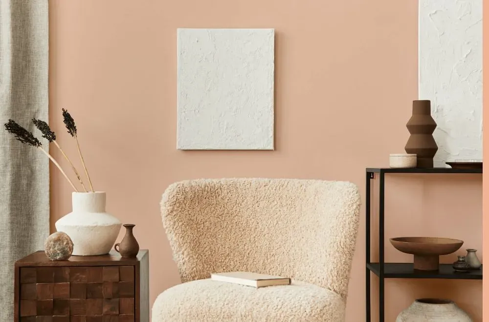 Benjamin Moore Orange Creamsicle living room interior