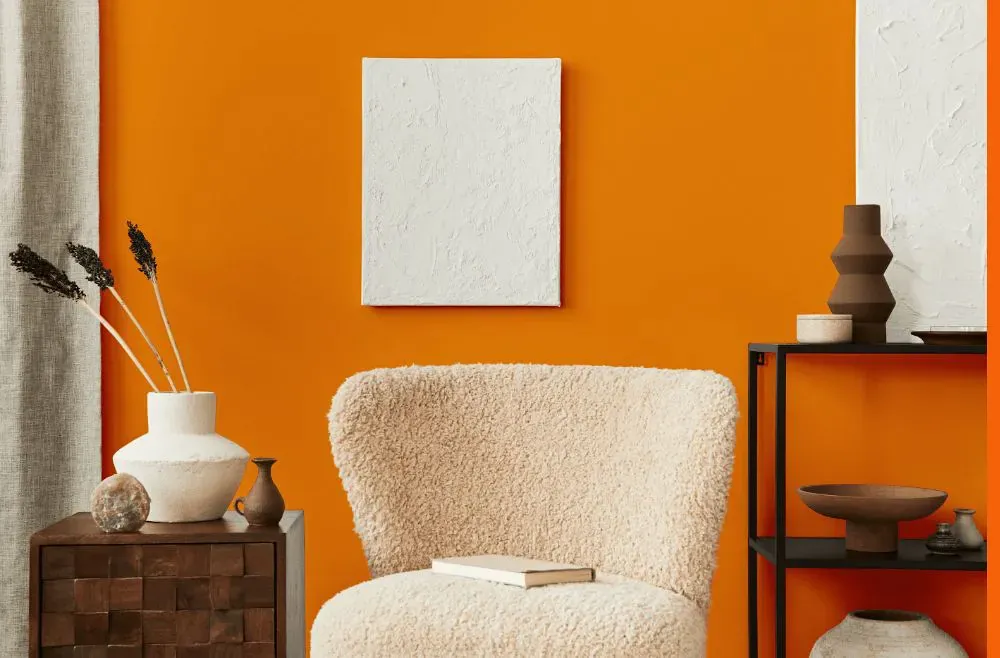 Benjamin Moore Orange Juice living room interior