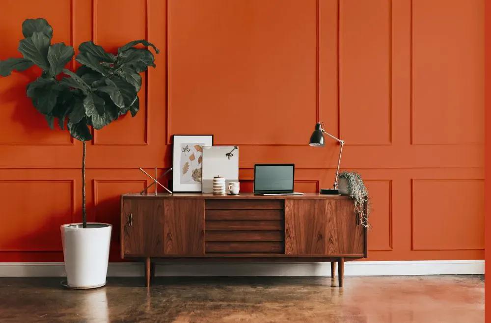 Benjamin Moore Orange Parrot modern interior