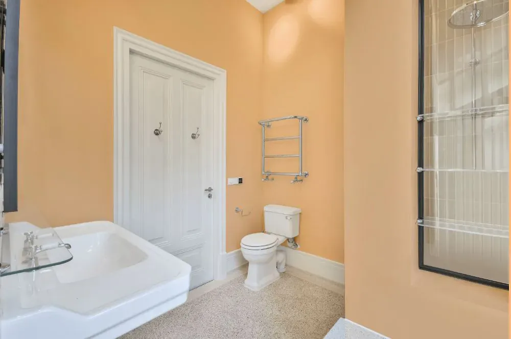 Benjamin Moore Orange Sherbet bathroom