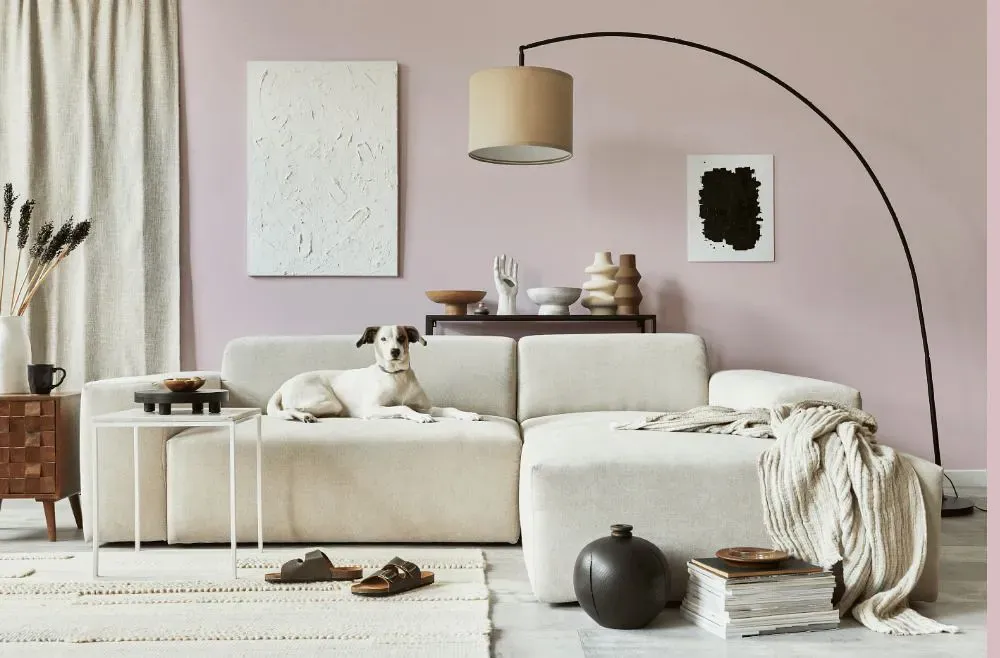 Benjamin Moore Orleans Violet cozy living room