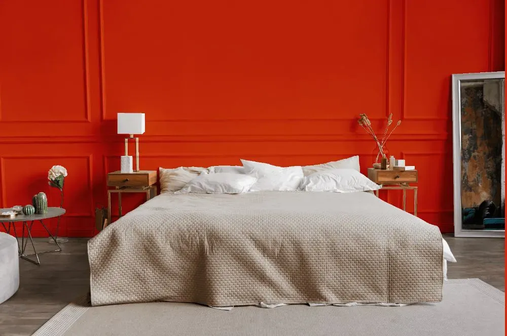 Benjamin Moore Outrageous Orange bedroom