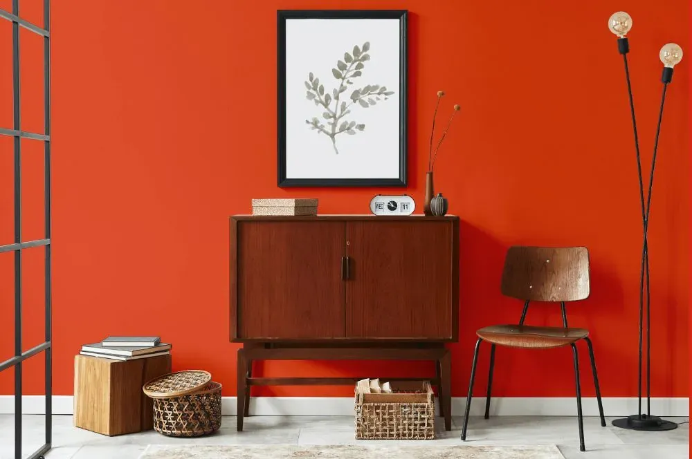 Benjamin Moore Outrageous Orange japandi interior