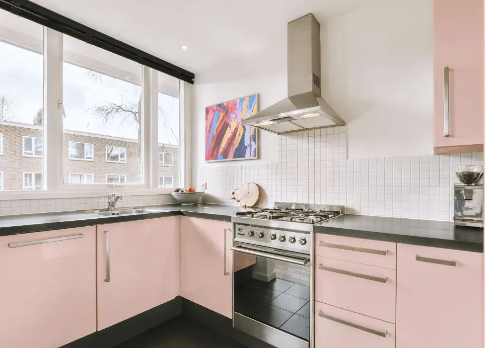 Benjamin Moore Pacific Grove Pink kitchen cabinets