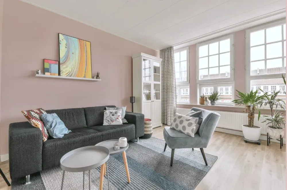 Benjamin Moore Paisley Pink living room walls