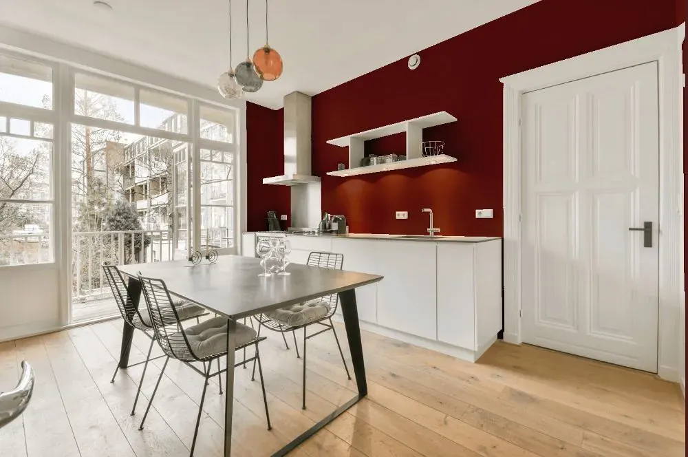 Benjamin Moore Palace Arms Red kitchen review