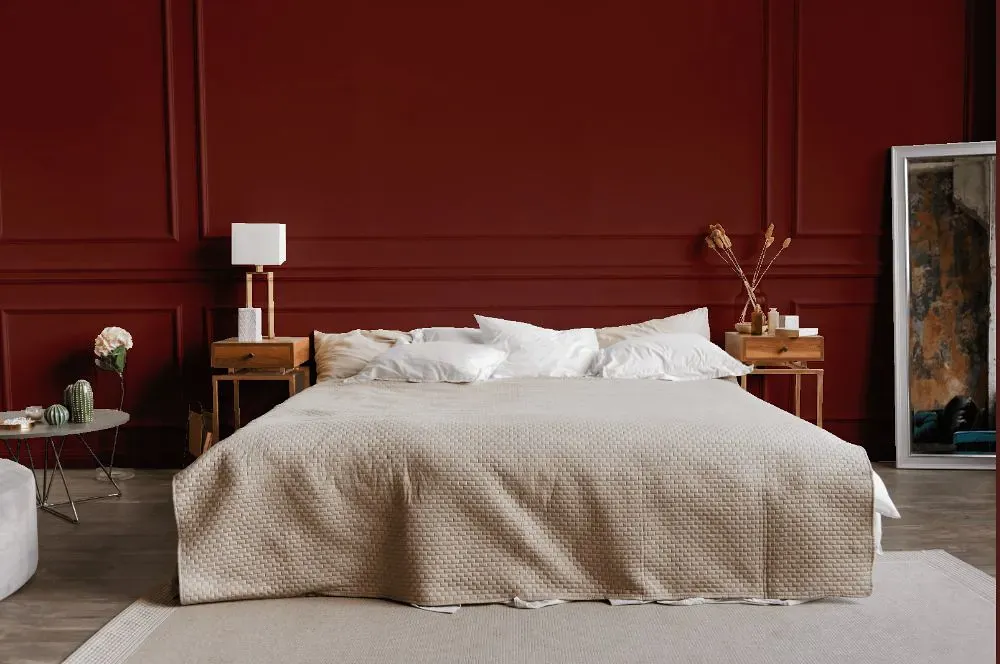 Benjamin Moore Palace Arms Red bedroom