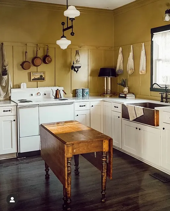 Benjamin Moore Palace Ochre kitchen interior