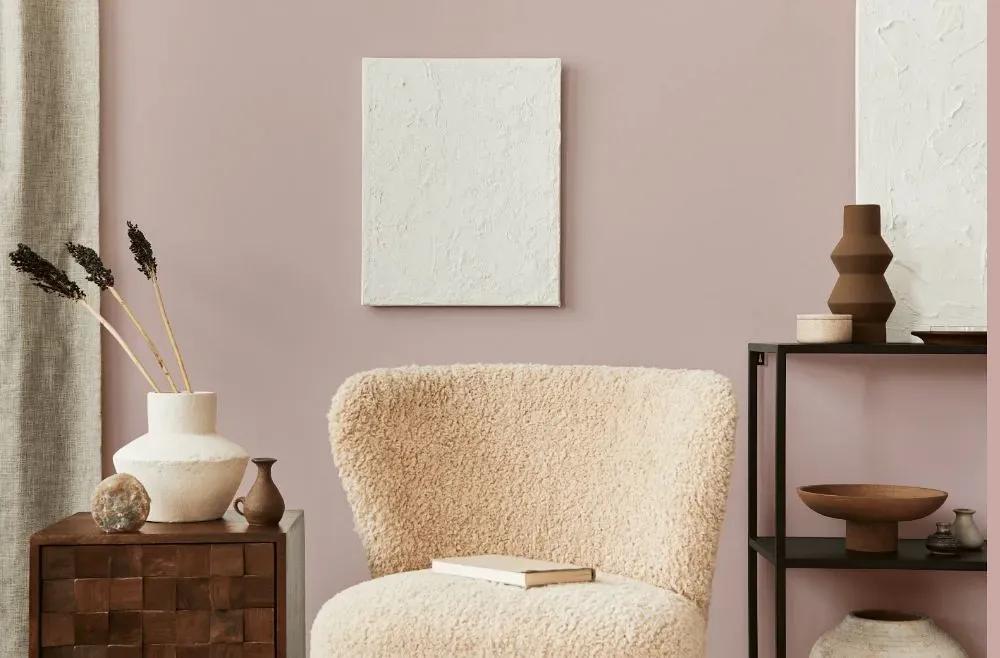 Benjamin Moore Pale Berry living room interior