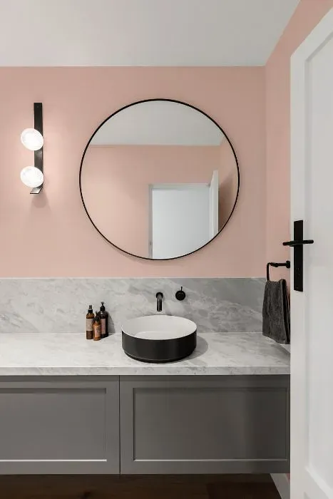 Benjamin Moore Pale Pink Satin minimalist bathroom
