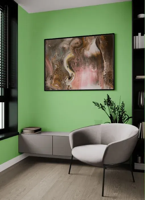 Benjamin Moore Paradise Hills Green living room