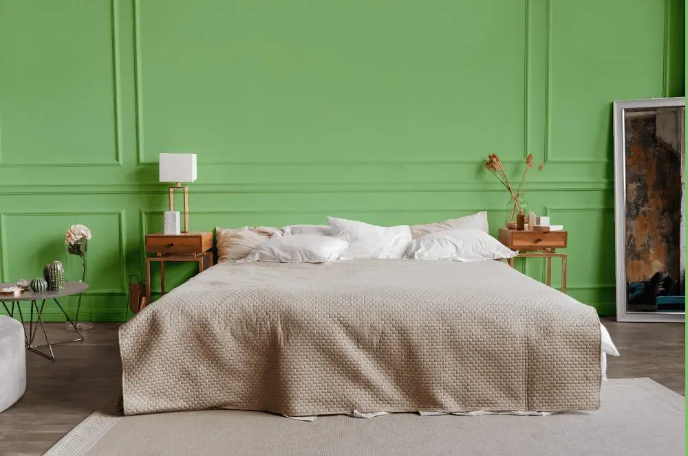 Benjamin Moore Paradise Hills Green bedroom