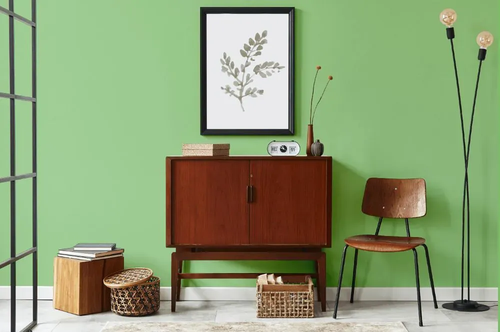 Benjamin Moore Paradise Hills Green japandi interior