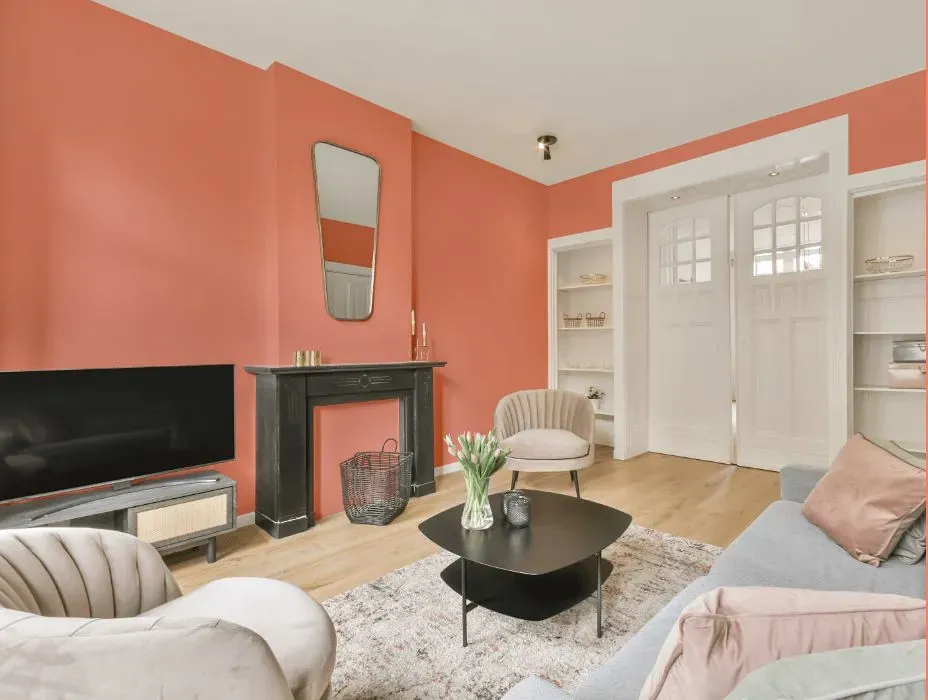 Benjamin Moore Paradise Peach victorian house interior