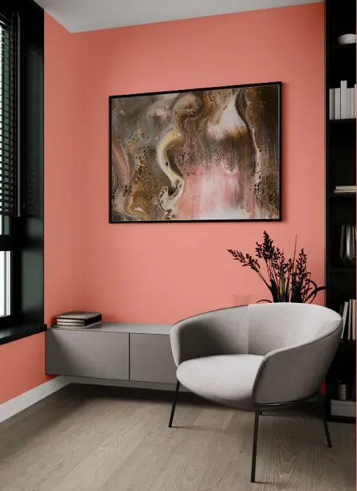 Benjamin Moore Paradise Peach living room