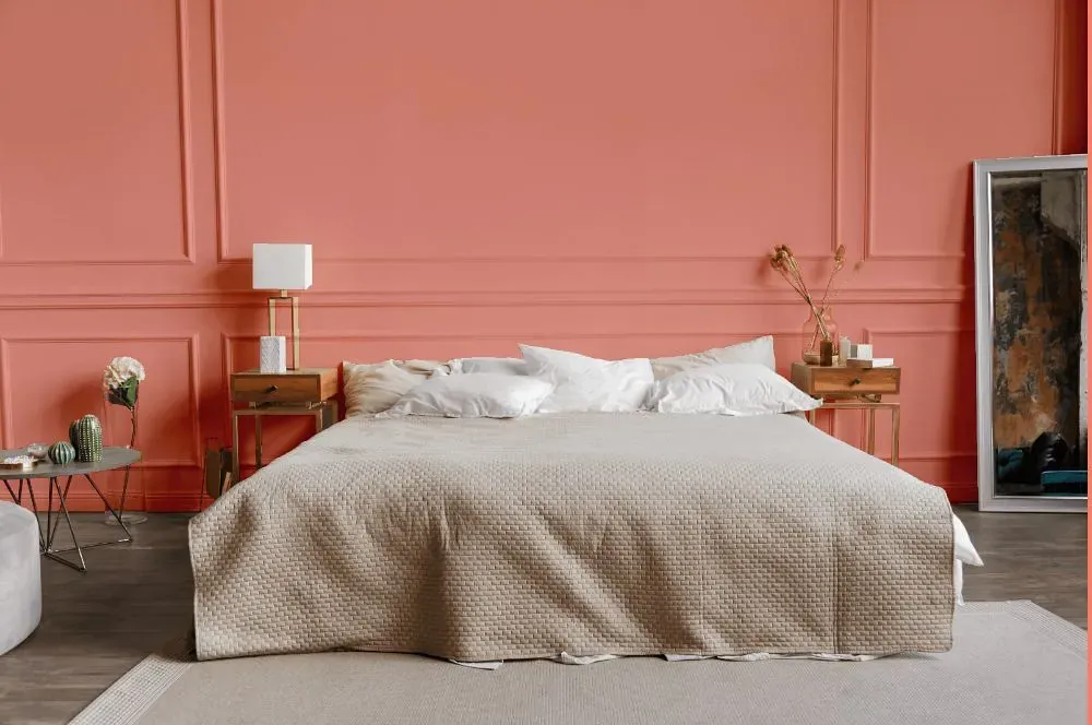 Benjamin Moore Paradise Peach bedroom