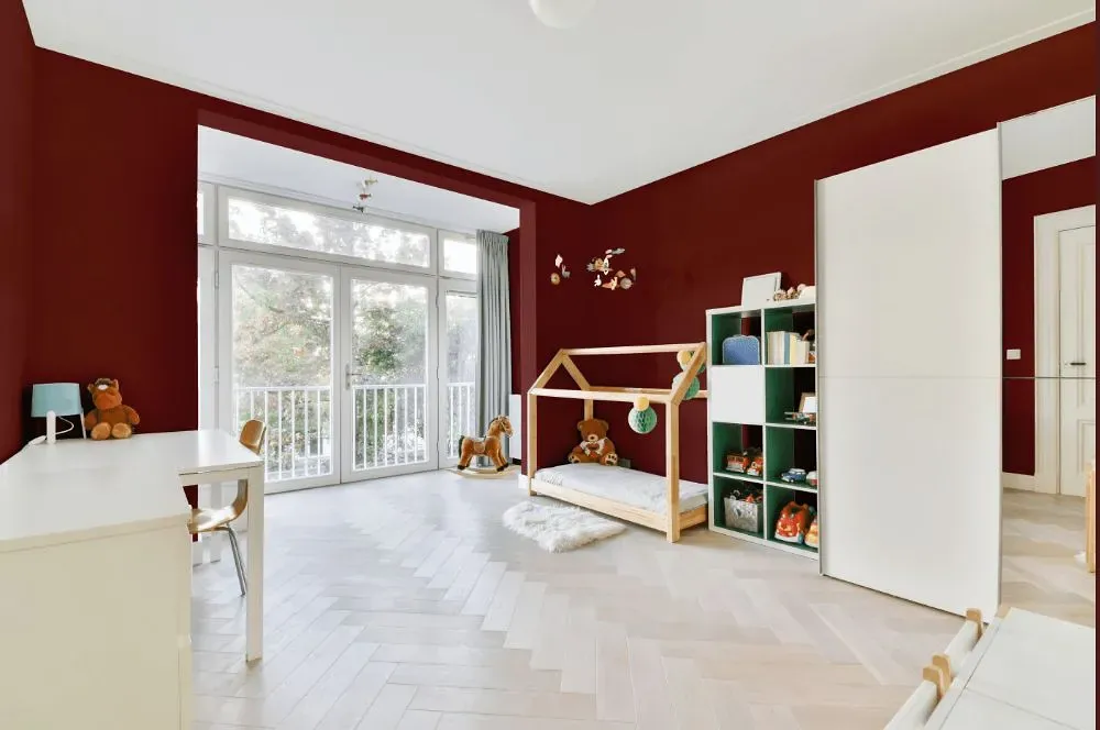 Benjamin Moore Parisian Red kidsroom interior, children's room