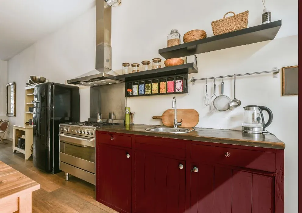 Benjamin Moore Parisian Red kitchen cabinets