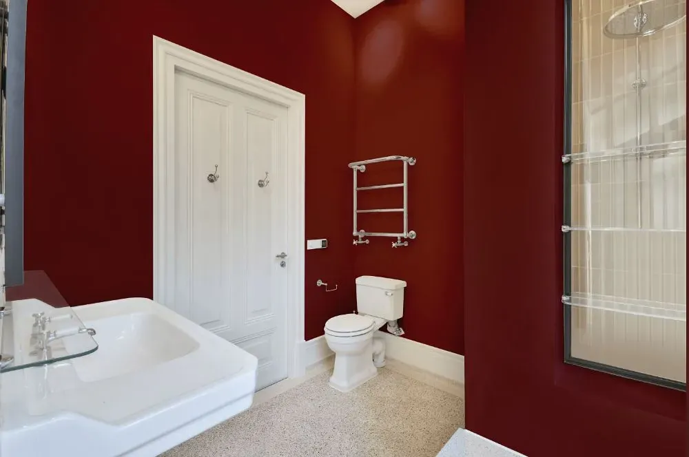 Benjamin Moore Parisian Red bathroom