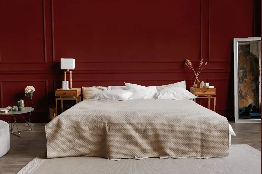 Benjamin Moore Parisian Red bedroom