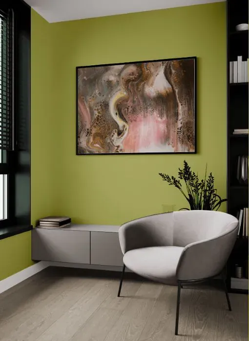 Benjamin Moore Parrot Green living room