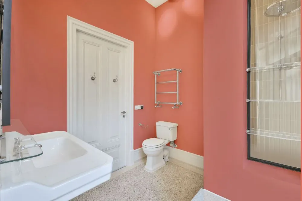 Benjamin Moore Passion Fruit bathroom