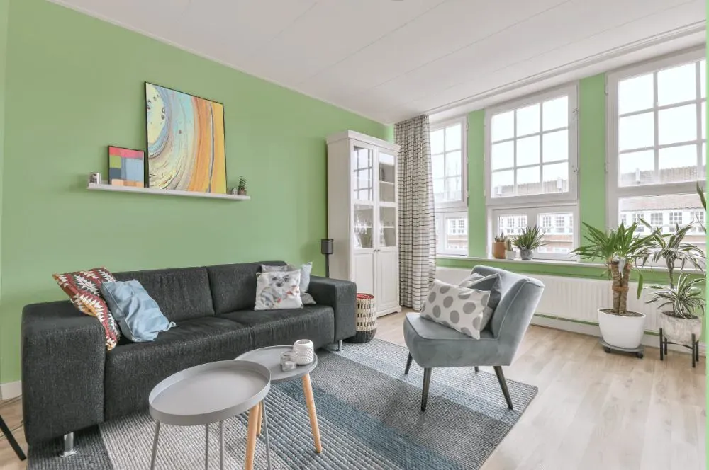 Benjamin Moore Pastel Green living room walls