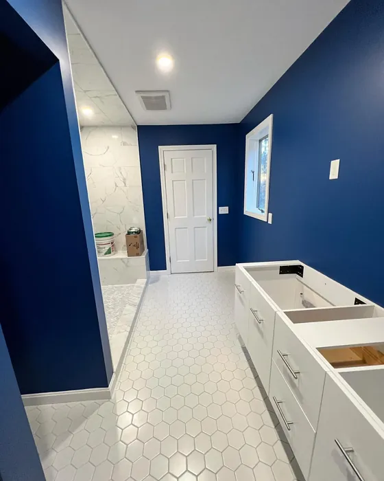 Benjamin Moore Patriot Blue bathroom color