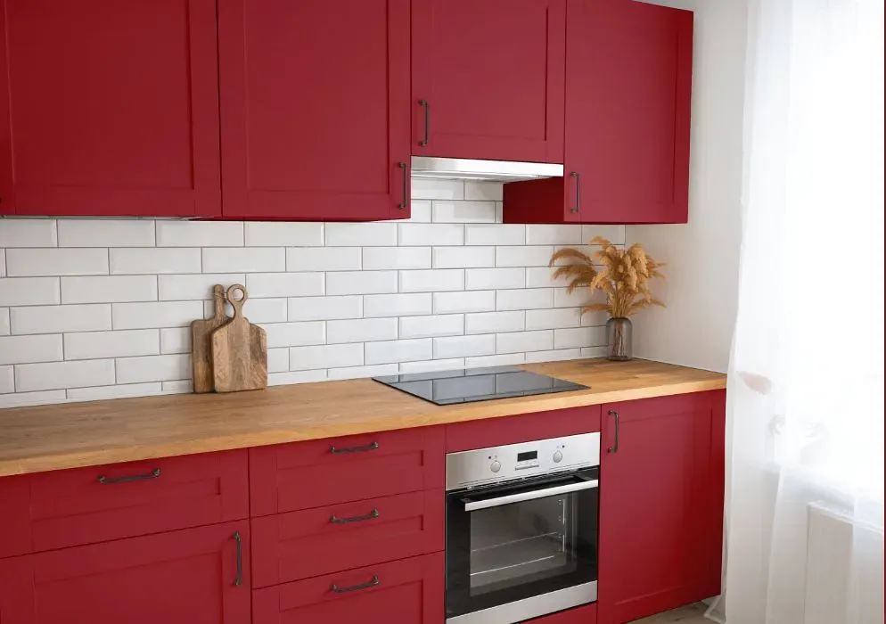 Benjamin Moore Patriot Red kitchen cabinets