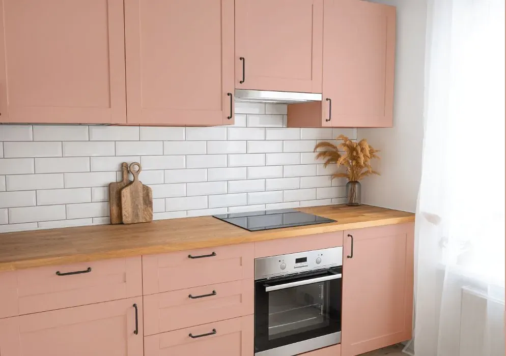 Benjamin Moore Peach Mousse kitchen cabinets