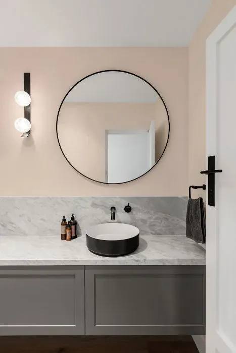 Benjamin Moore Peach Parfait minimalist bathroom