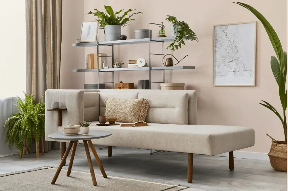 Benjamin Moore Peach Parfait living room