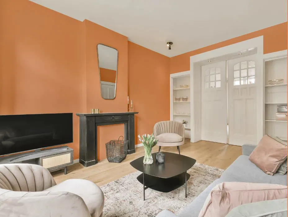 Benjamin Moore Peachland victorian house interior