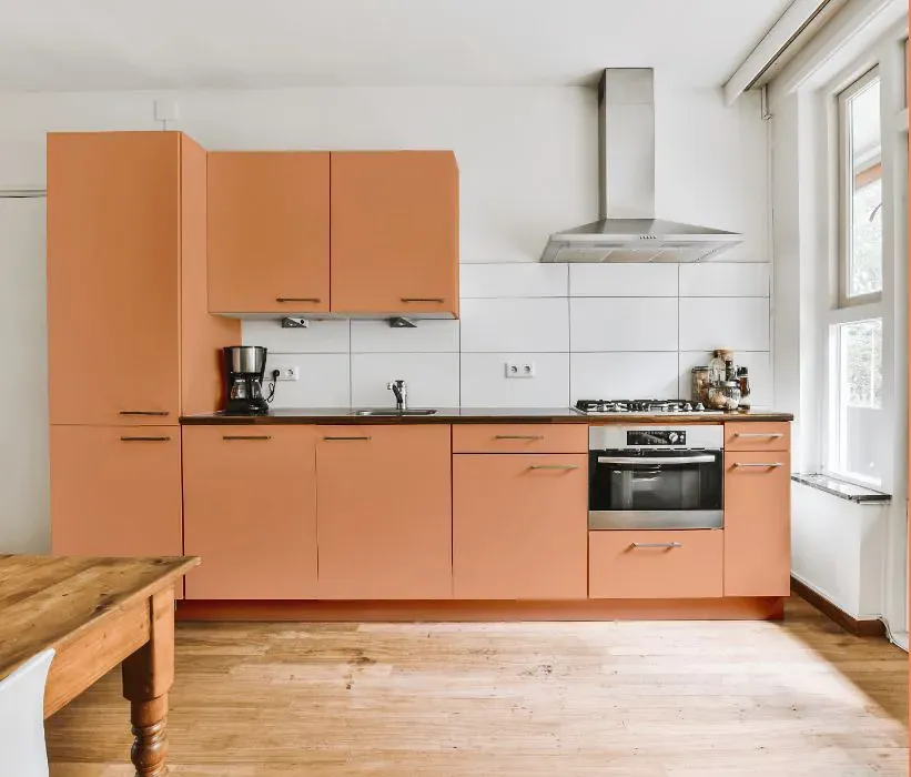 Benjamin Moore Peachland kitchen cabinets